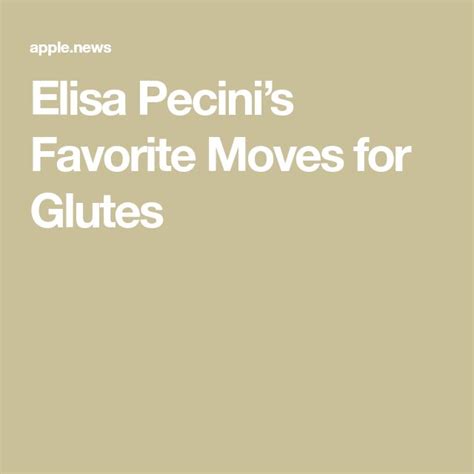 elisa pecini|Elisa Pecinis Favorite Moves for Glutes